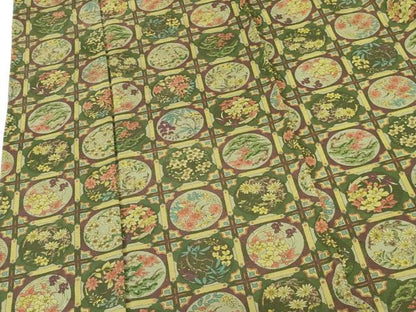 平和屋着物▽上質な小紋　単衣　天井花丸文　正絹　逸品　DABH0210op