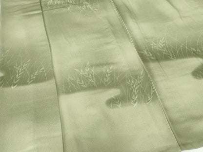 平和屋着物▽上質な小紋　単衣　草葉文　暈し染め　正絹　逸品　DABH0212op