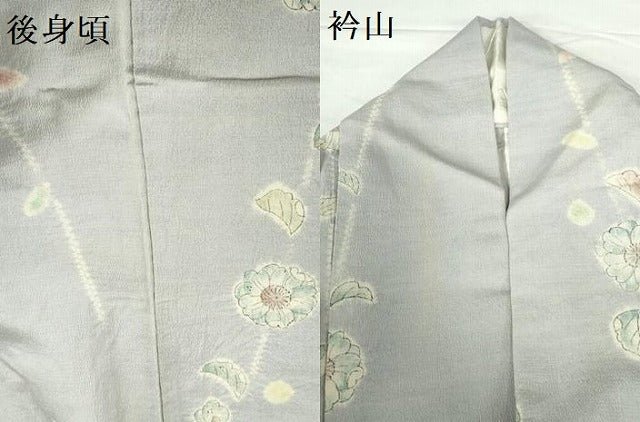平和屋着物▽上質な小紋　単衣　絞り　辻が花　正絹　逸品　DABH0214op