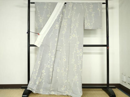 平和屋着物▽上質な小紋　単衣　絞り　辻が花　正絹　逸品　DABH0214op