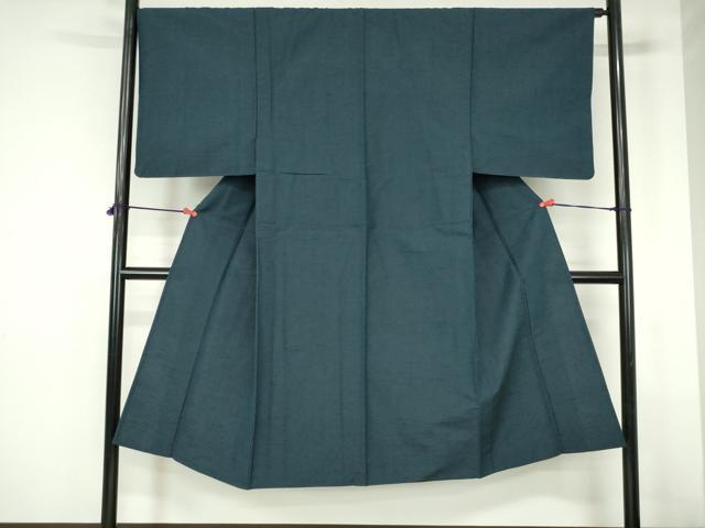 平和屋着物▽男性　色無地　単衣　濃藍色　三越扱い　DABH0216op