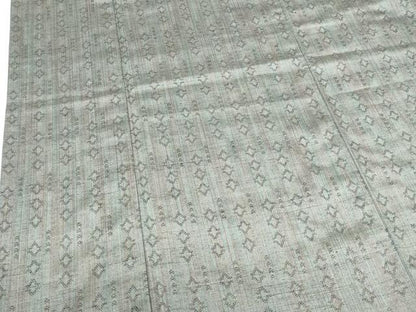 平和屋着物▽上質な紬　単衣　抽象間道　正絹　逸品　DABH0217op