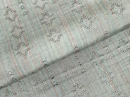 平和屋着物▽上質な紬　単衣　抽象間道　正絹　逸品　DABH0217op