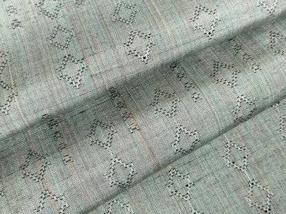 平和屋着物▽上質な紬　単衣　抽象間道　正絹　逸品　DABH0217op