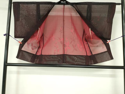 平和屋着物▽羽織　スリーシーズン　春夏秋　塵除け　枝葉文　高島屋扱い　正絹　逸品　DABH0218op