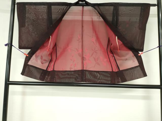 平和屋着物▽羽織　スリーシーズン　春夏秋　塵除け　枝葉文　高島屋扱い　正絹　逸品　DABH0218op
