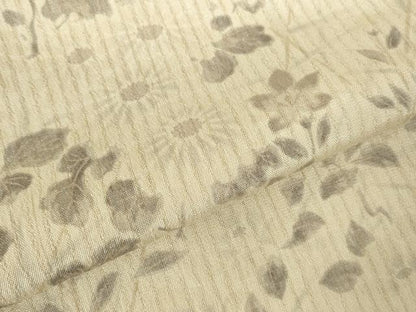平和屋着物▽訪問着　単衣　手描き　草花　正絹　逸品　DABH0219op