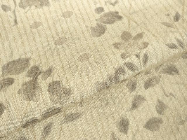 平和屋着物▽訪問着　単衣　手描き　草花　正絹　逸品　DABH0219op