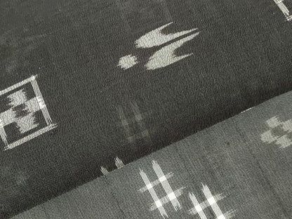 平和屋着物＊夏物　本場琉球絣　夏琉球　黒地　正絹　逸品　DABH0226op