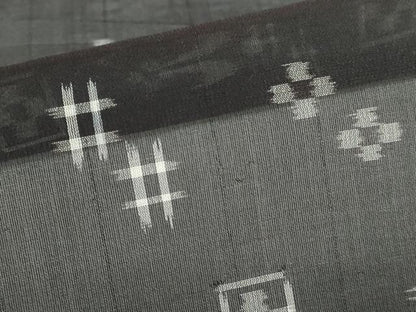 平和屋着物＊夏物　本場琉球絣　夏琉球　黒地　正絹　逸品　DABH0226op