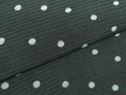 平和屋着物＊夏物　小紋　絽　ドット　黒地　正絹　逸品　DABH0228op