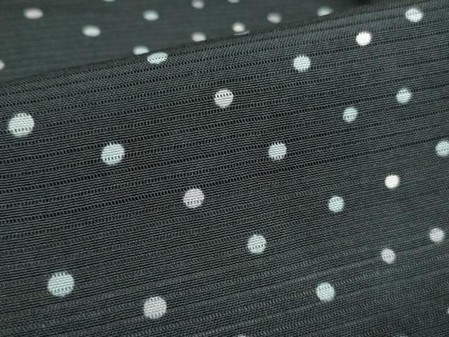 平和屋着物＊夏物　小紋　絽　ドット　黒地　正絹　逸品　DABH0228op
