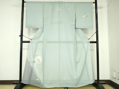 平和屋着物＊夏物　訪問着　絽　友禅　枝花　暈し染め　正絹　逸品　DABH0230op