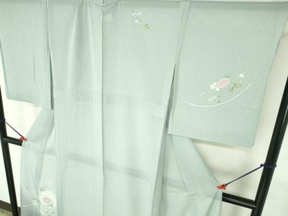 平和屋着物＊夏物　訪問着　絽　友禅　枝花　暈し染め　正絹　逸品　DABH0230op