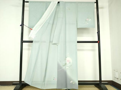 平和屋着物＊夏物　訪問着　絽　友禅　枝花　暈し染め　正絹　逸品　DABH0230op