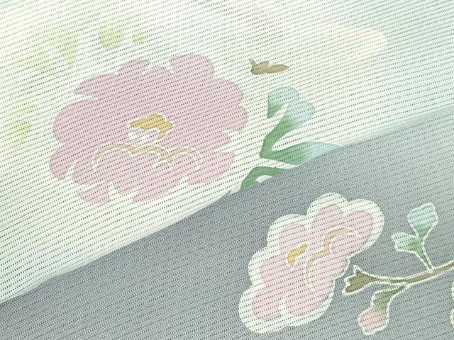 平和屋着物＊夏物　訪問着　絽　友禅　枝花　暈し染め　正絹　逸品　DABH0230op