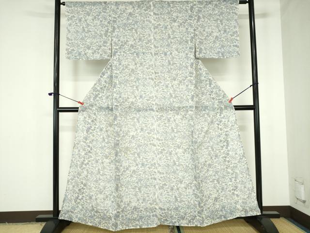 平和屋着物＊夏物　本場小千谷ちぢみ　草花　麻　逸品　DABH0233op