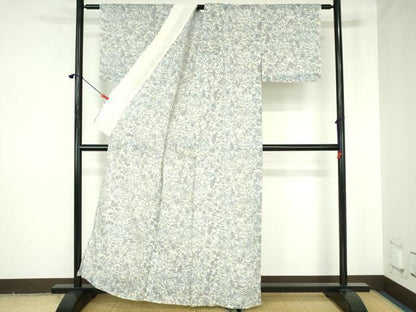 平和屋着物＊夏物　本場小千谷ちぢみ　草花　麻　逸品　DABH0233op