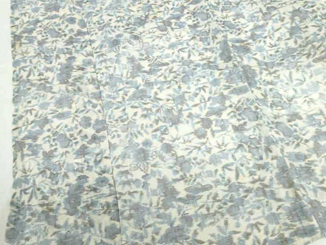 平和屋着物＊夏物　本場小千谷ちぢみ　草花　麻　逸品　DABH0233op