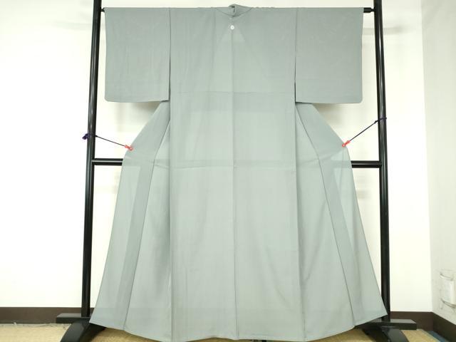 平和屋着物＊夏物　色無地　絽　薄鈍色　正絹　逸品　DABH0236op