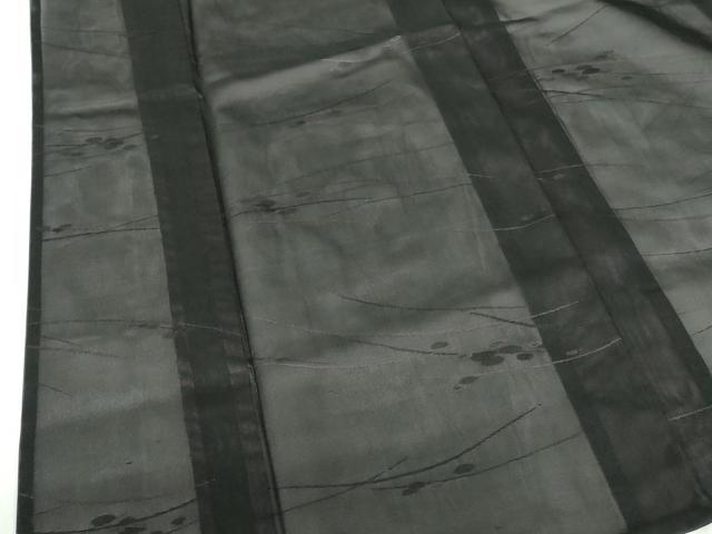 平和屋着物＊夏物　小紋　紗　露芝　黒地　正絹　逸品　DABH0245op