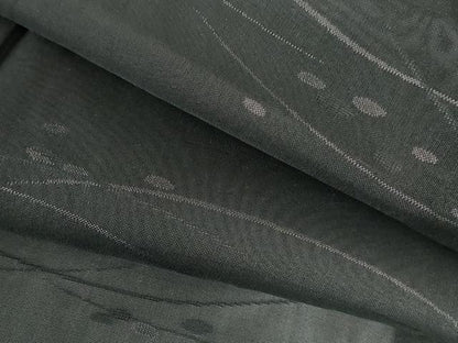 平和屋着物＊夏物　小紋　紗　露芝　黒地　正絹　逸品　DABH0245op