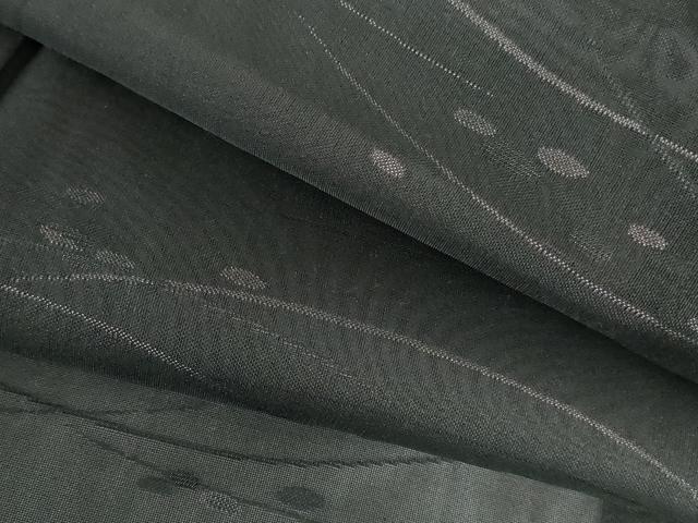 平和屋着物＊夏物　小紋　紗　露芝　黒地　正絹　逸品　DABH0245op