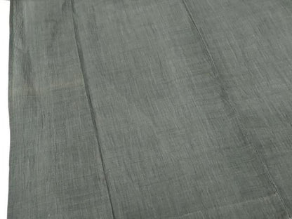 平和屋着物＊夏物　本場小千谷ちぢみ　灰色　麻　逸品　DABH0246op