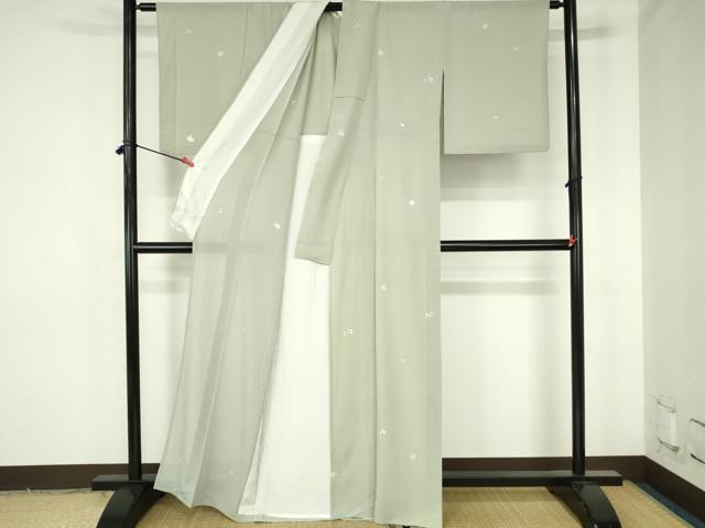 平和屋着物＊夏物　小紋　絽縮緬　舞花　正絹　逸品　DABH0250op