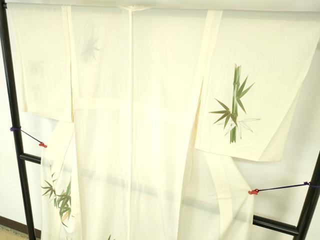 平和屋着物＊夏物　訪問着　絽　笹竹文　金彩　正絹　逸品　DABH0252op