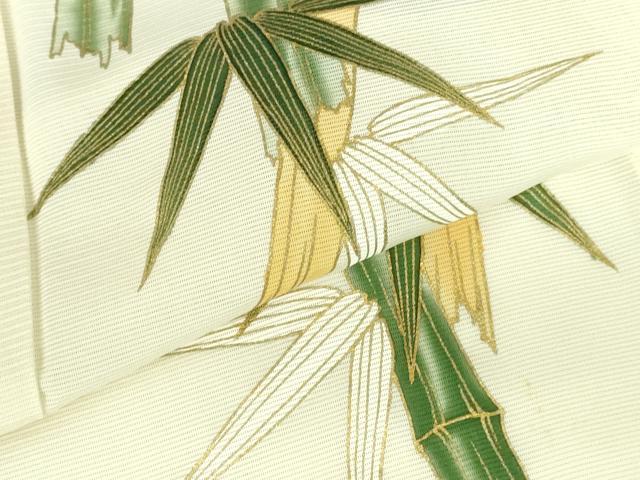 平和屋着物＊夏物　訪問着　絽　笹竹文　金彩　正絹　逸品　DABH0252op