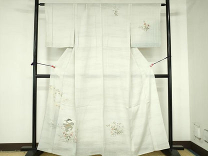 平和屋着物＊夏物　訪問着　変わり絽　友禅　童子遊び　草花文　暈し染め　鈴乃屋扱い　正絹　逸品　DABH0256op