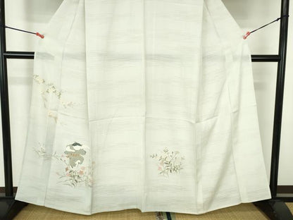 平和屋着物＊夏物　訪問着　変わり絽　友禅　童子遊び　草花文　暈し染め　鈴乃屋扱い　正絹　逸品　DABH0256op