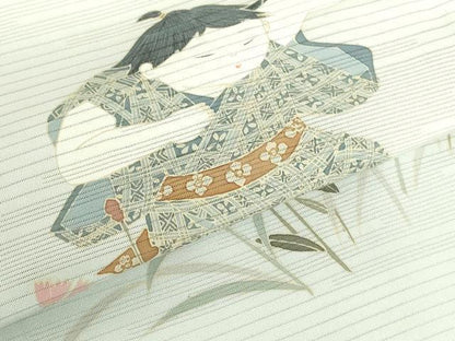平和屋着物＊夏物　訪問着　変わり絽　友禅　童子遊び　草花文　暈し染め　鈴乃屋扱い　正絹　逸品　DABH0256op