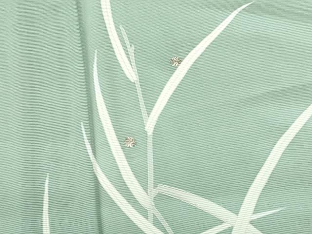 平和屋着物＊夏物　訪問着　絽　駒刺繍　草葉文　正絹　逸品　DABH0260op