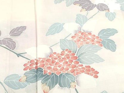 平和屋着物＊夏物　訪問着　絽　友禅　紫陽花　アジサイ　暈し染め　正絹　逸品　DABH0261op