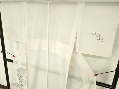 平和屋着物＊夏物　訪問着　絽　手描き　舞蝶花文　暈し染め　金彩　正絹　逸品　DABH0264op