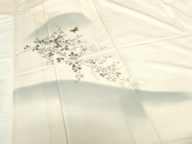 平和屋着物＊夏物　訪問着　絽　手描き　舞蝶花文　暈し染め　金彩　正絹　逸品　DABH0264op