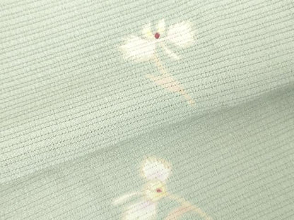 平和屋着物＊夏物　小紋　絽縮緬　舞花　正絹　逸品　DABH0270op