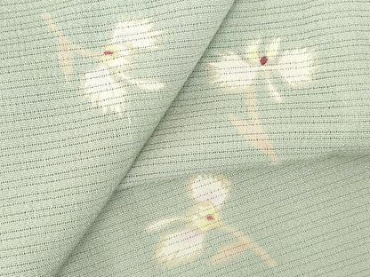 平和屋着物＊夏物　小紋　絽縮緬　舞花　正絹　逸品　DABH0270op