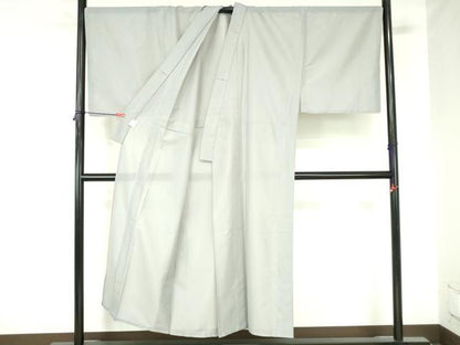 平和屋着物＊夏物　男性　色無地　絽　灰青色　洗える着物　DABH0285op