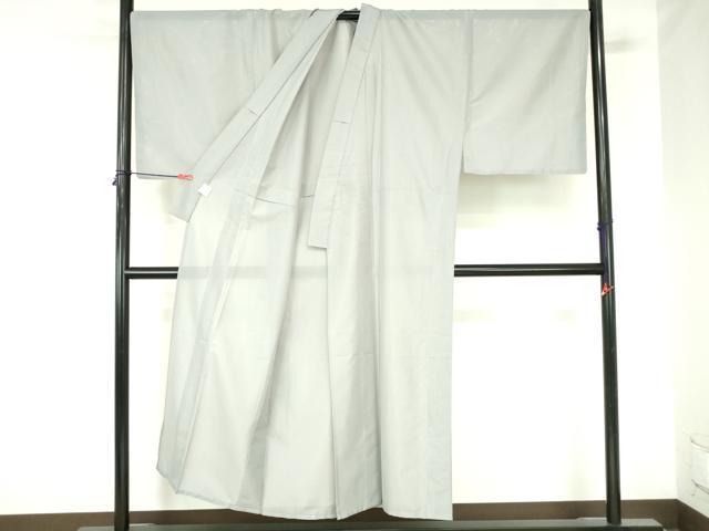 平和屋着物＊夏物　男性　色無地　絽　灰青色　キングサイズ　洗える着物　DABH0273op