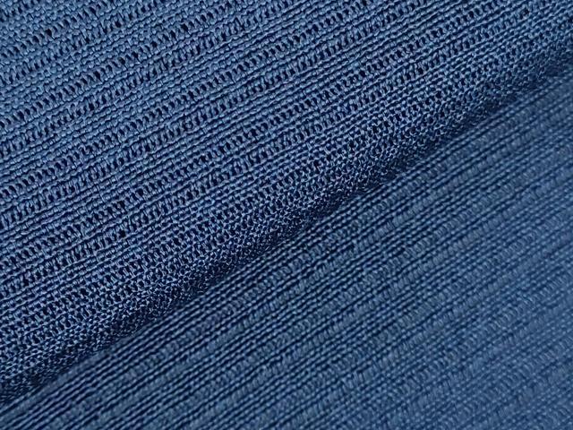 平和屋着物＊夏物　色無地　絽縮緬　深縹色　正絹　逸品　DABH0292op
