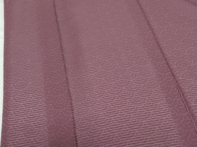 平和屋着物＊夏物　色無地　絽　青海波地紋　古代紫色　正絹　逸品　DABH0295op
