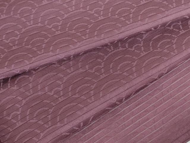 平和屋着物＊夏物　色無地　絽　青海波地紋　古代紫色　正絹　逸品　DABH0295op