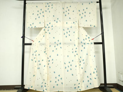 平和屋着物＊夏物　小紋　絽　舞花　正絹　逸品　DABH0296op