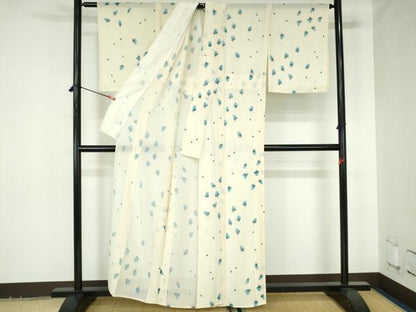 平和屋着物＊夏物　小紋　絽　舞花　正絹　逸品　DABH0296op