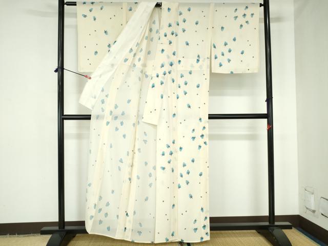 平和屋着物＊夏物　小紋　絽　舞花　正絹　逸品　DABH0296op