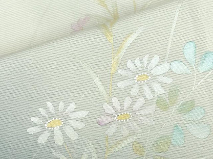 平和屋着物＊夏物　訪問着　絽　手描き　草花　暈し染め　金銀彩　正絹　逸品　DABH0297op