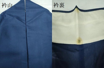 平和屋着物＊夏物　色無地　絣紋紗　紺青色　三越扱い　正絹　逸品　DABH0298op